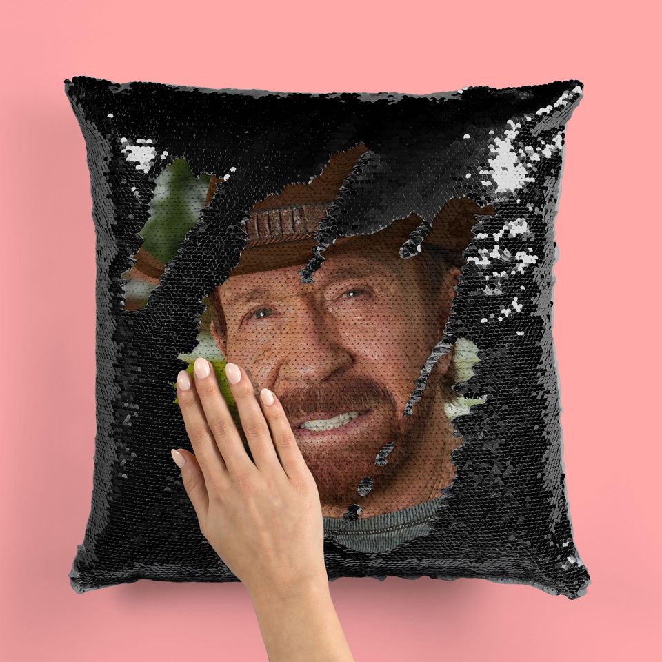 CHUCK NORRIS - Fan Sequin Pillow