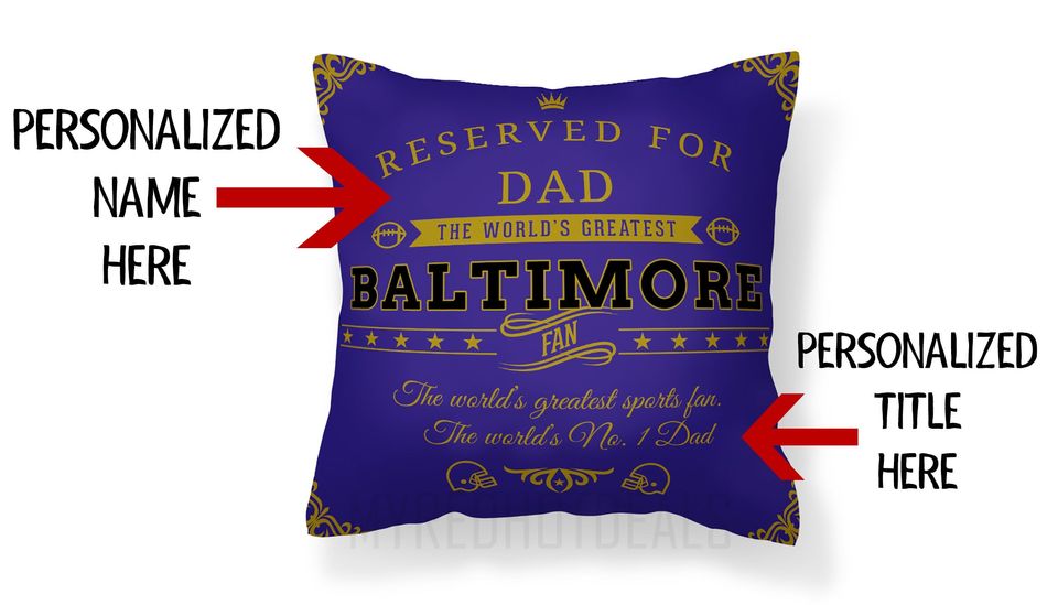 Personalized Baltimore Ravens Pillow Case: Football Fan Gift