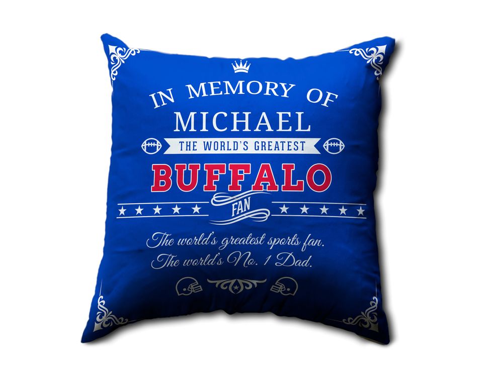 Buffalo Bills Memorial Pillow, Custom Fan Gift