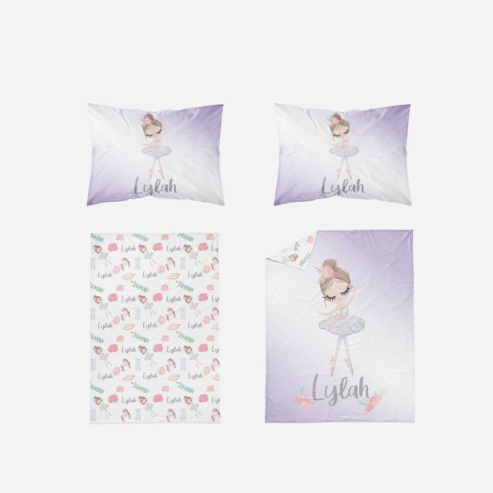 Personalized Ballerina Bedding Set