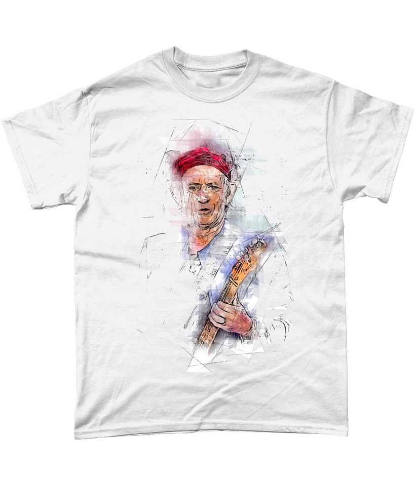 Keith Richards Coloured Sketch T-Shirt