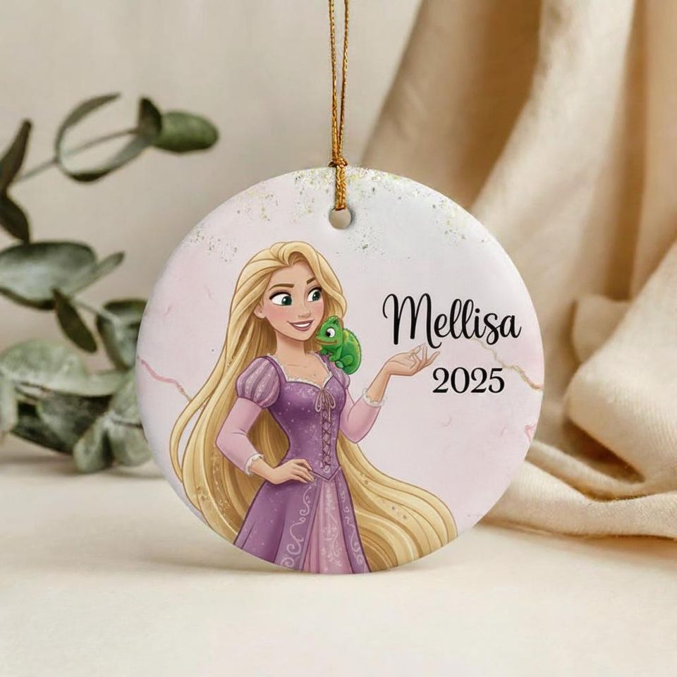 Personalized Rapunzel Christmas Ornament, Birthday Girl Gift