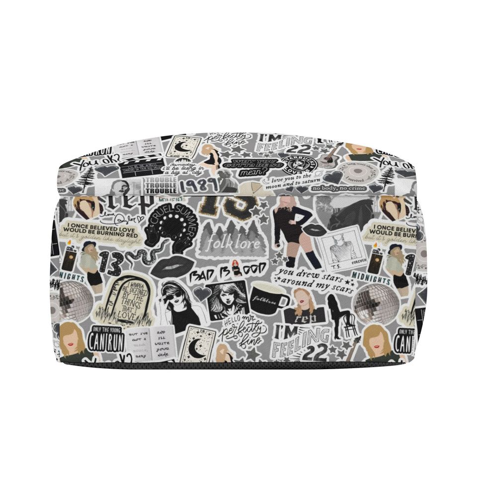 Eras Concert TS Black White Color Collage School Backpack