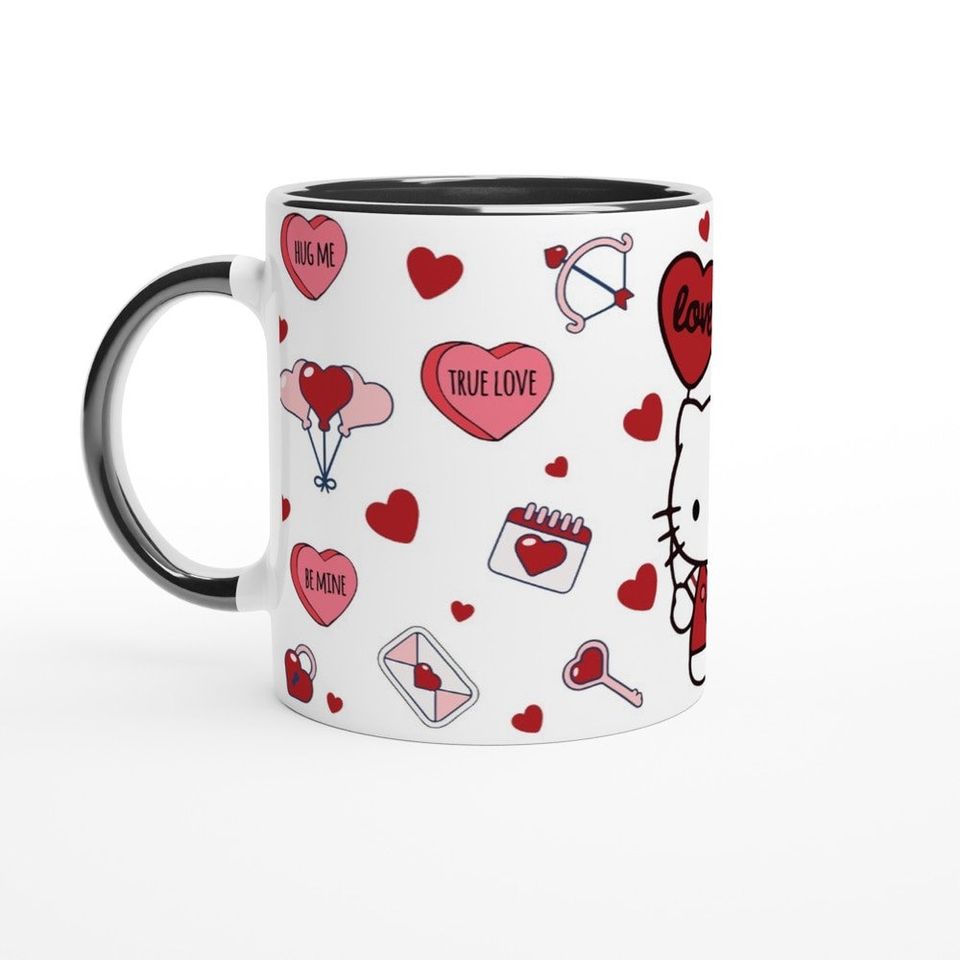 Valentine's Day Hello Kitty Red Hearts Ceramic Coffee Mug