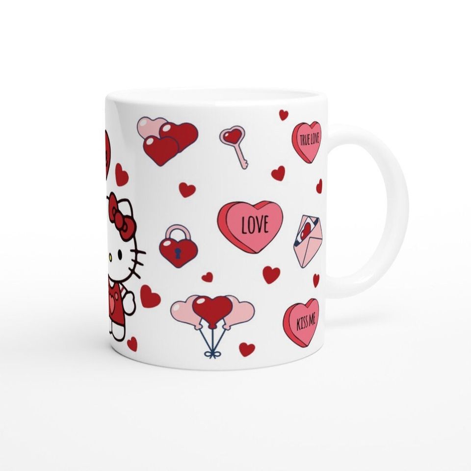 Valentine's Day Hello Kitty Red Hearts Ceramic Coffee Mug