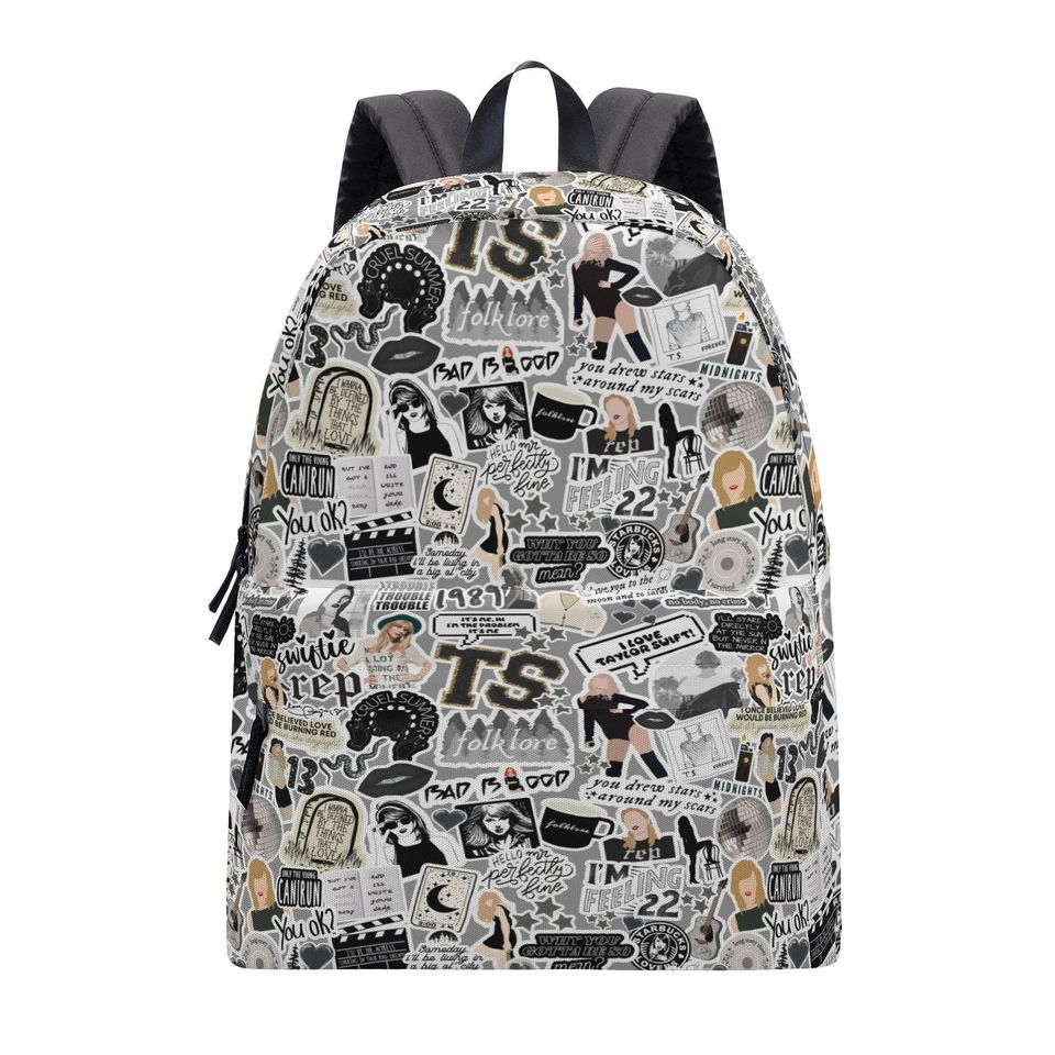 Eras Concert TS Black White Color Collage School Backpack