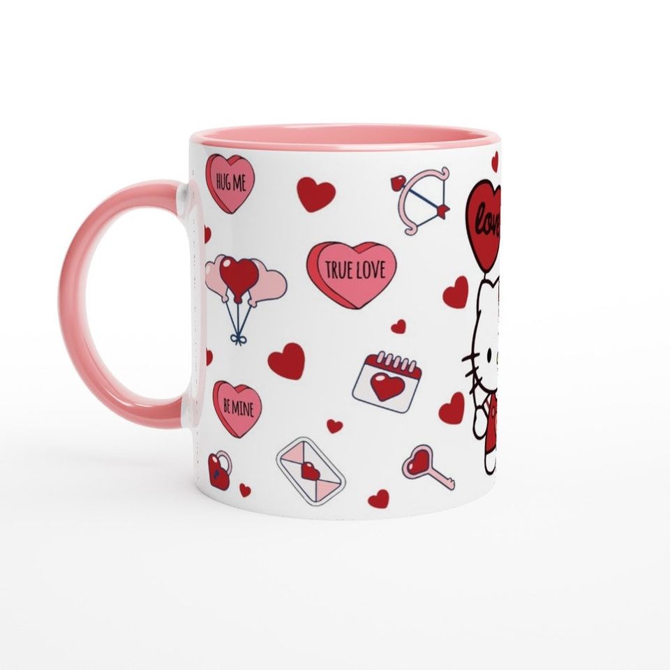 Valentine's Day Hello Kitty Red Hearts Ceramic Coffee Mug