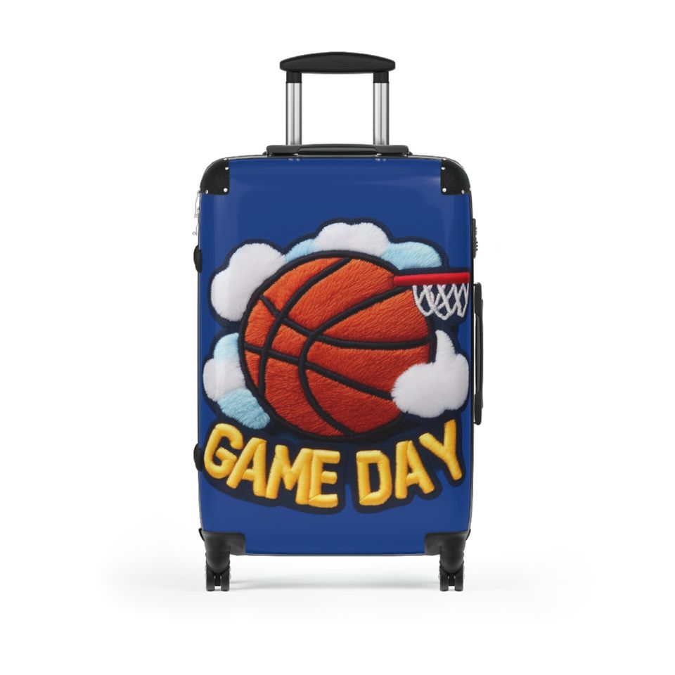 Game Day Basketball Chenille Patch Embroider Design - Suitcase