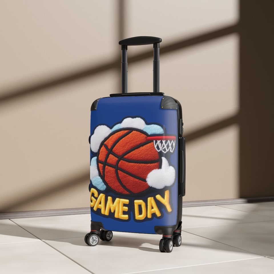 Game Day Basketball Chenille Patch Embroider Design - Suitcase
