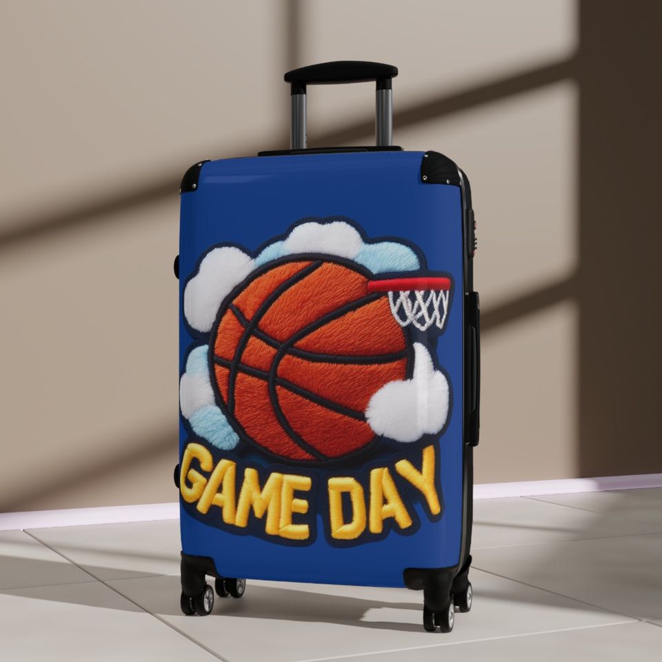Game Day Basketball Chenille Patch Embroider Design - Suitcase