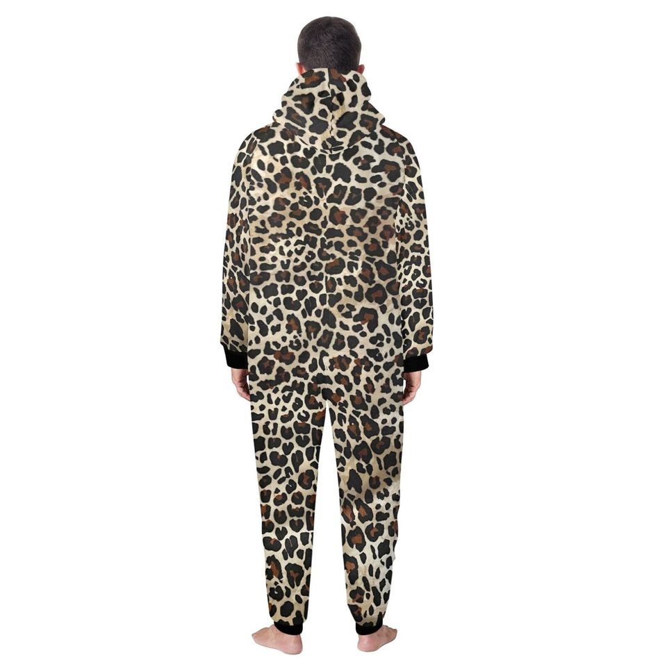 Leopard Pajama Suit Adult Unisex Home Jumpsuit