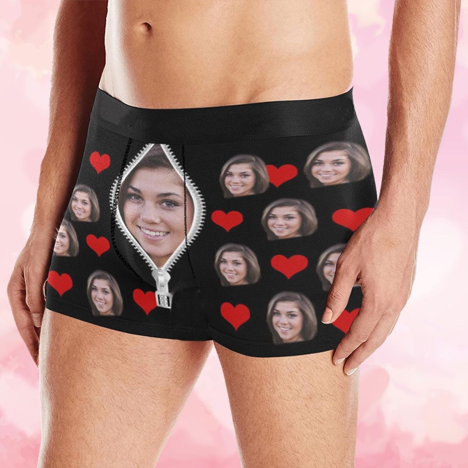 Personalized boxer briefs custom face underwear, Men's underwear Photo Boxer Briefs, Valentine's day gift for him/husband, Wedding gift