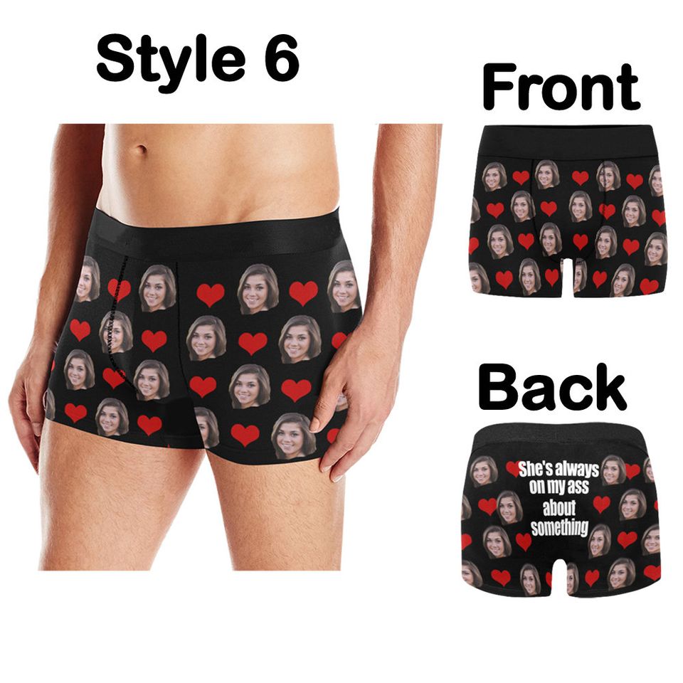 Personalized boxer briefs custom face underwear, Men's underwear Photo Boxer Briefs, Valentine's day gift for him/husband, Wedding gift