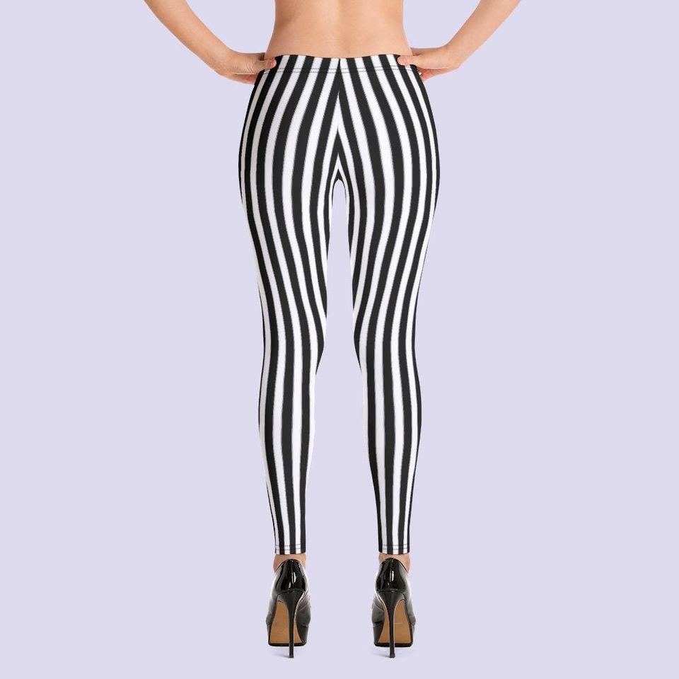 Black & White striped leggings|Beetlejuice|Witch leggings|Halloween