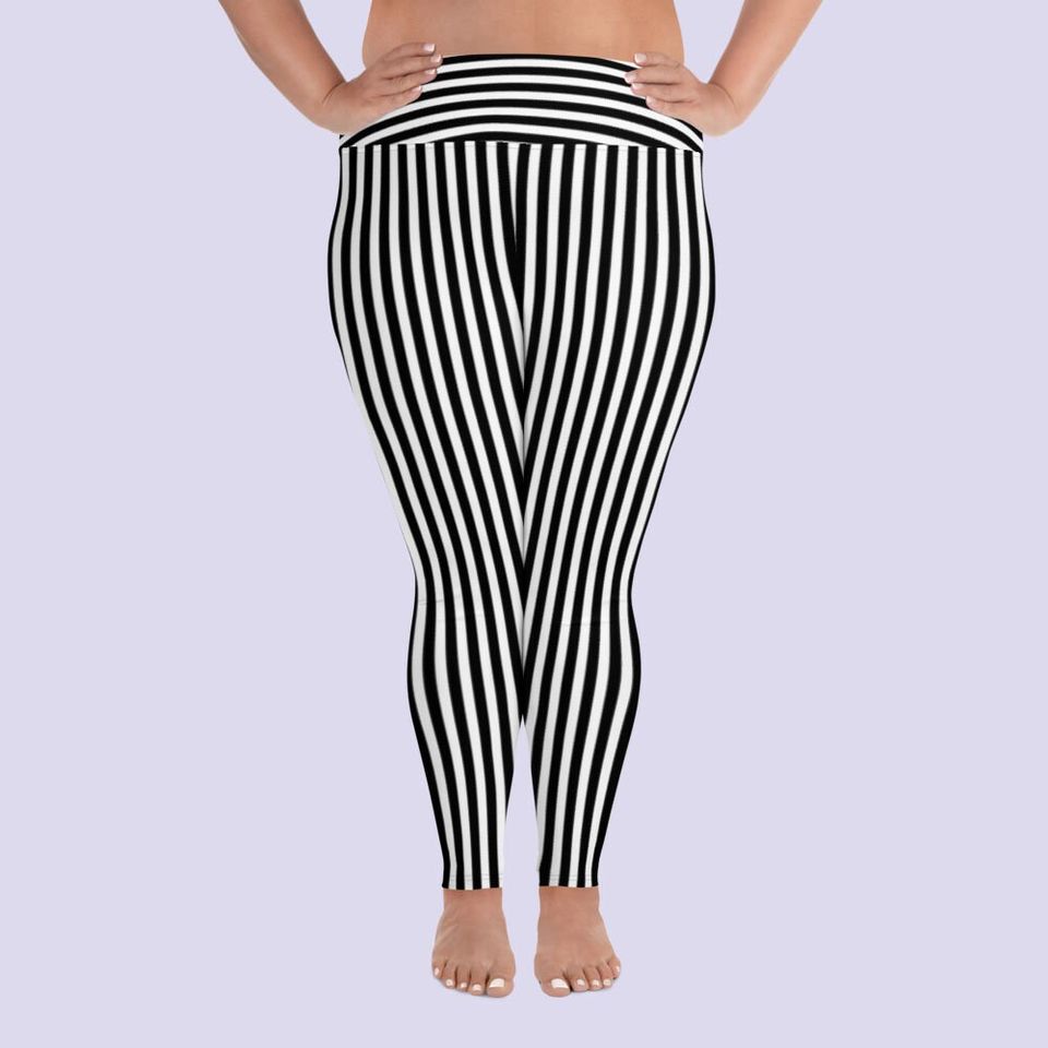 Black & White striped leggings|Beetlejuice|Witch leggings|Halloween