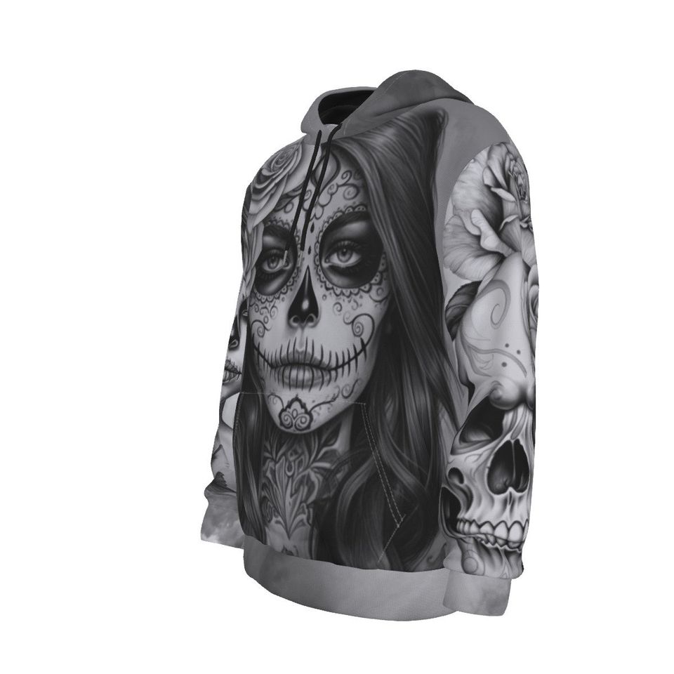 Sugar Skull Hoodie, Colorful Graphic Sweatshirt for Halloween