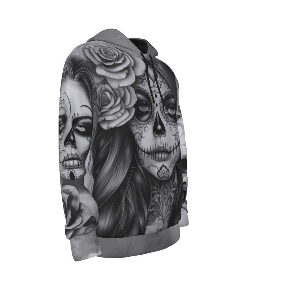 Sugar Skull Hoodie, Colorful Graphic Sweatshirt for Halloween