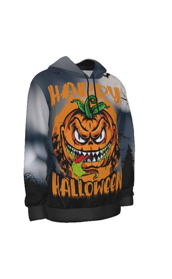 Pumpkin Halloween Hoodie, Fall Sweater, Jack-o-Lantern Design