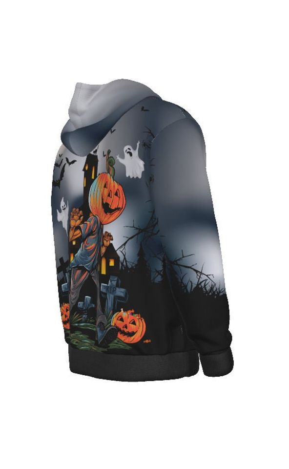 Pumpkin Halloween Hoodie, Fall Sweater, Jack-o-Lantern Design