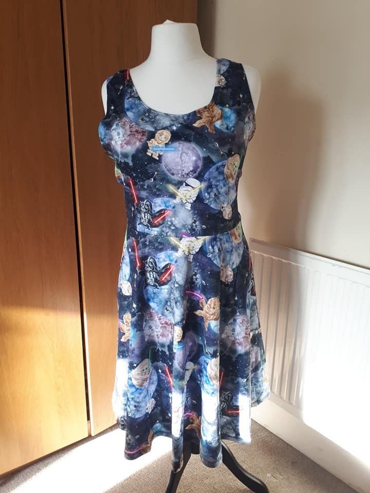 Cute Star Wars inspired print skater dress- plus size