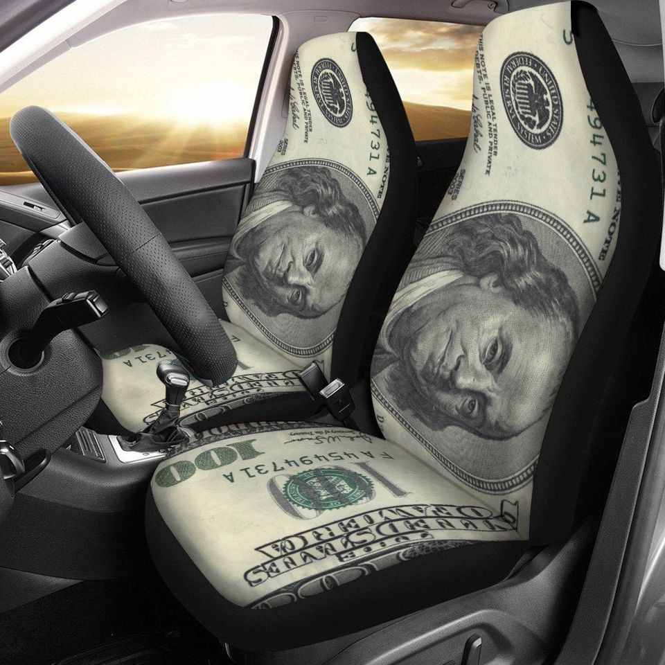 Hundred Dollar Bill Car Seat Covers: Novelty Money Print