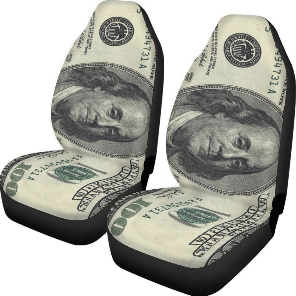 Hundred Dollar Bill Car Seat Covers: Novelty Money Print
