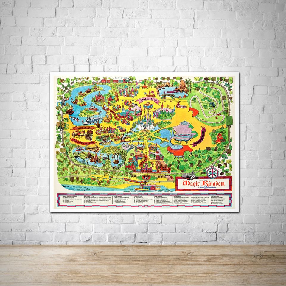 Magic Kingdom Map 1971 Disneyland Vintage Poster