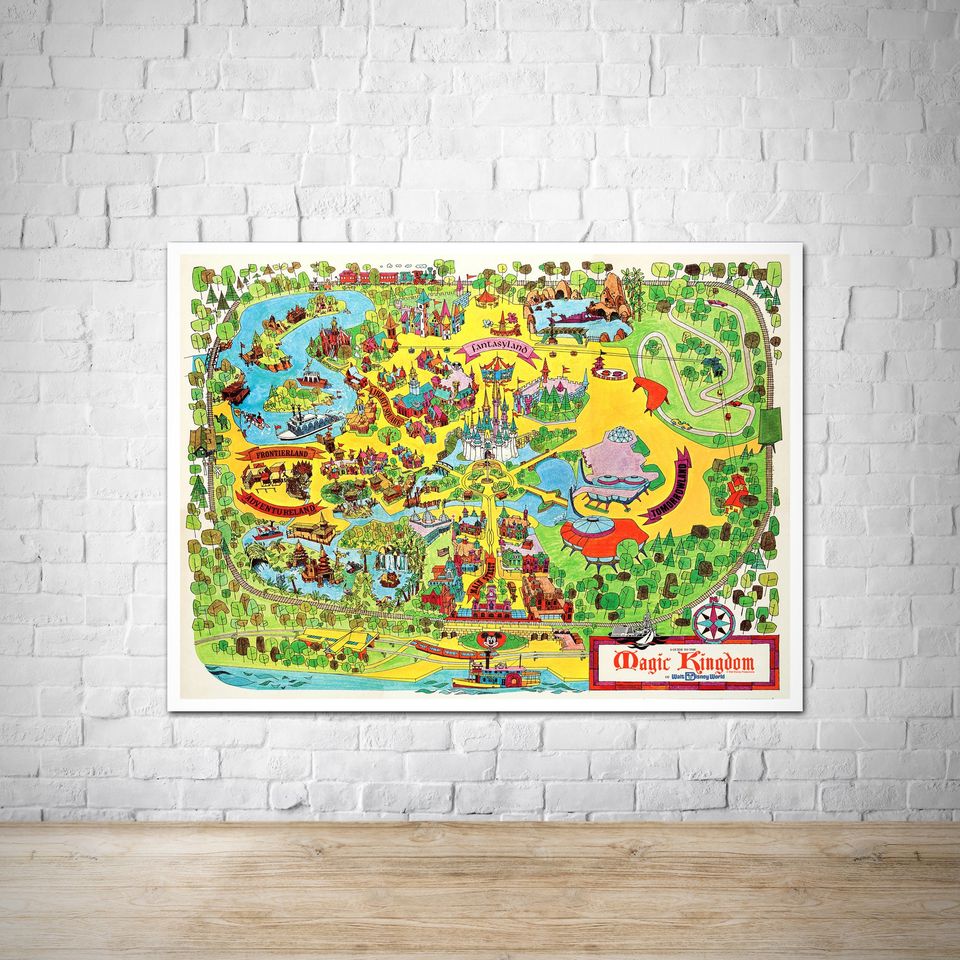 Magic Kingdom Map 1971 Disneyland Vintage Poster
