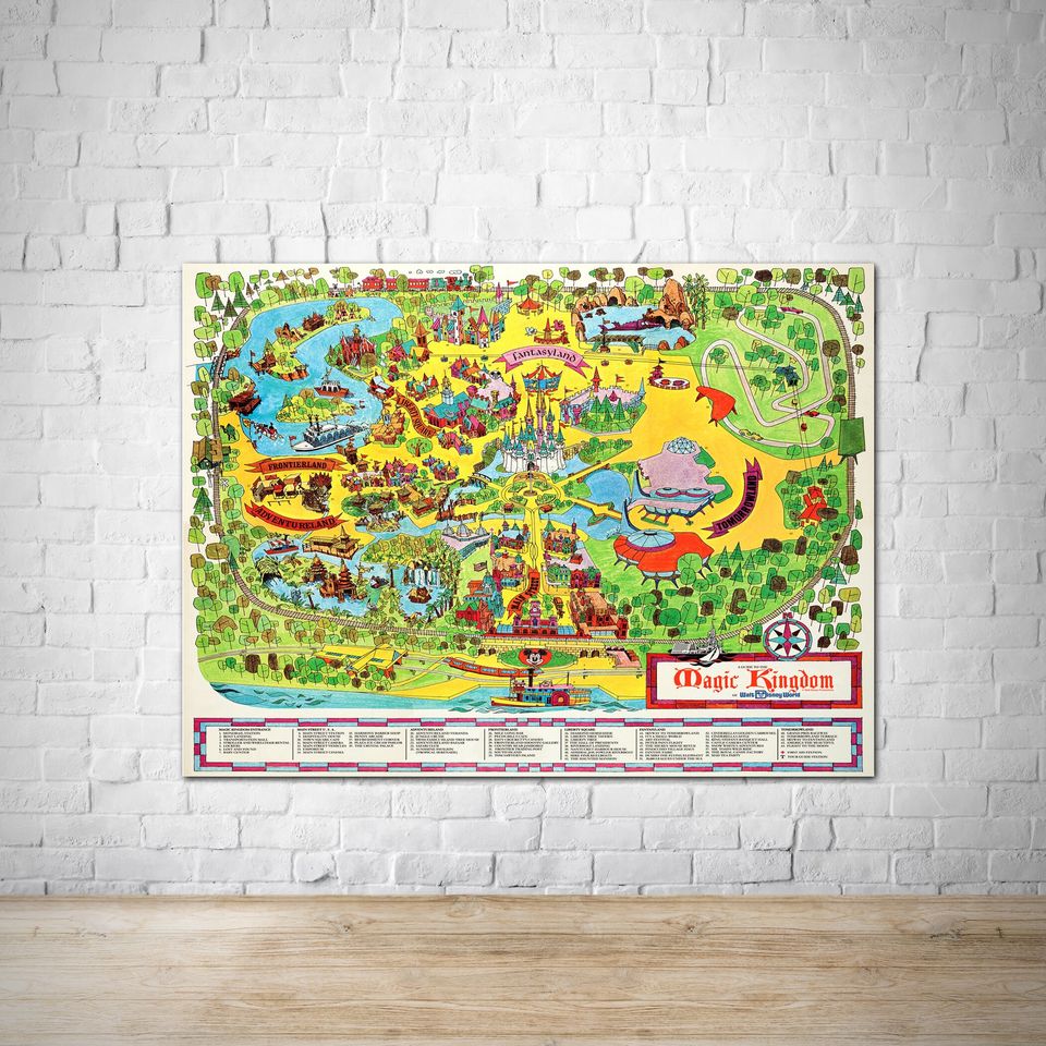 Magic Kingdom Map 1971 Disneyland Vintage Poster