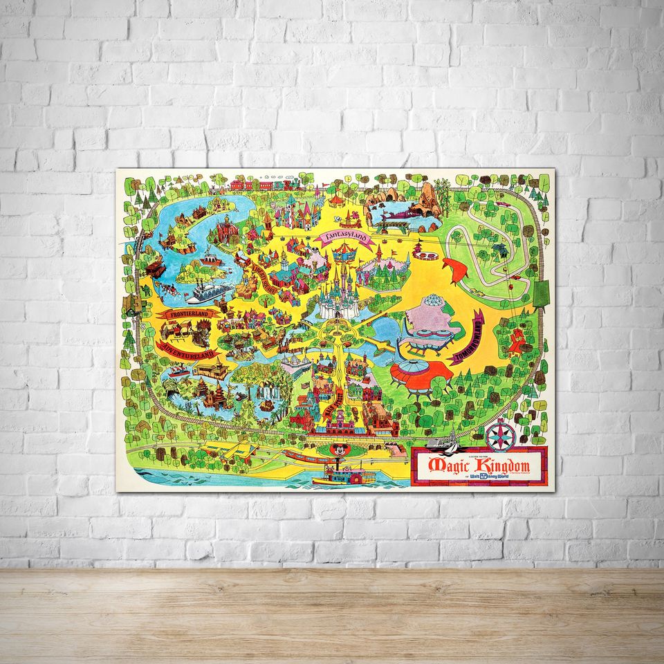Magic Kingdom Map 1971 Disneyland Vintage Poster