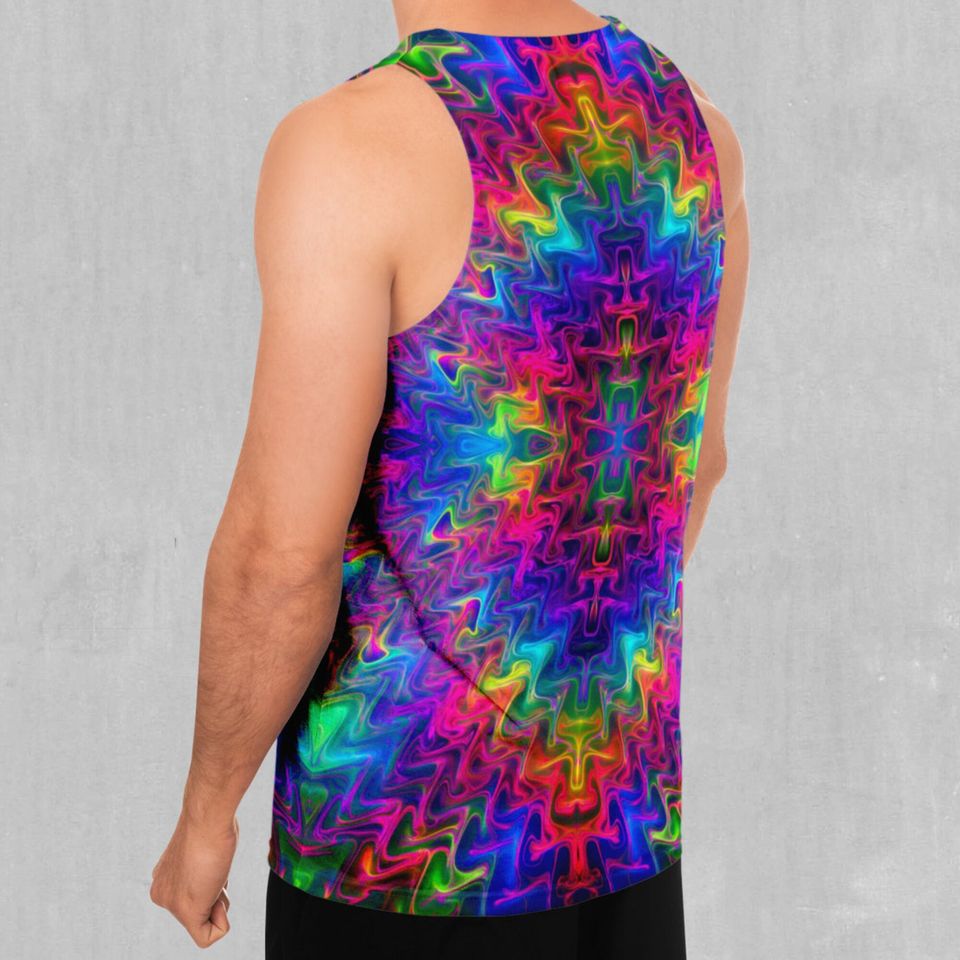 Tek Quantum Rainbow Psychedelic Men's Tank Top Muscle Sleeveless Shirt