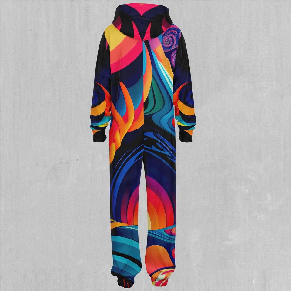 Psychedelic Vortex Adult  Zip Up Jumpsuit Pajamas