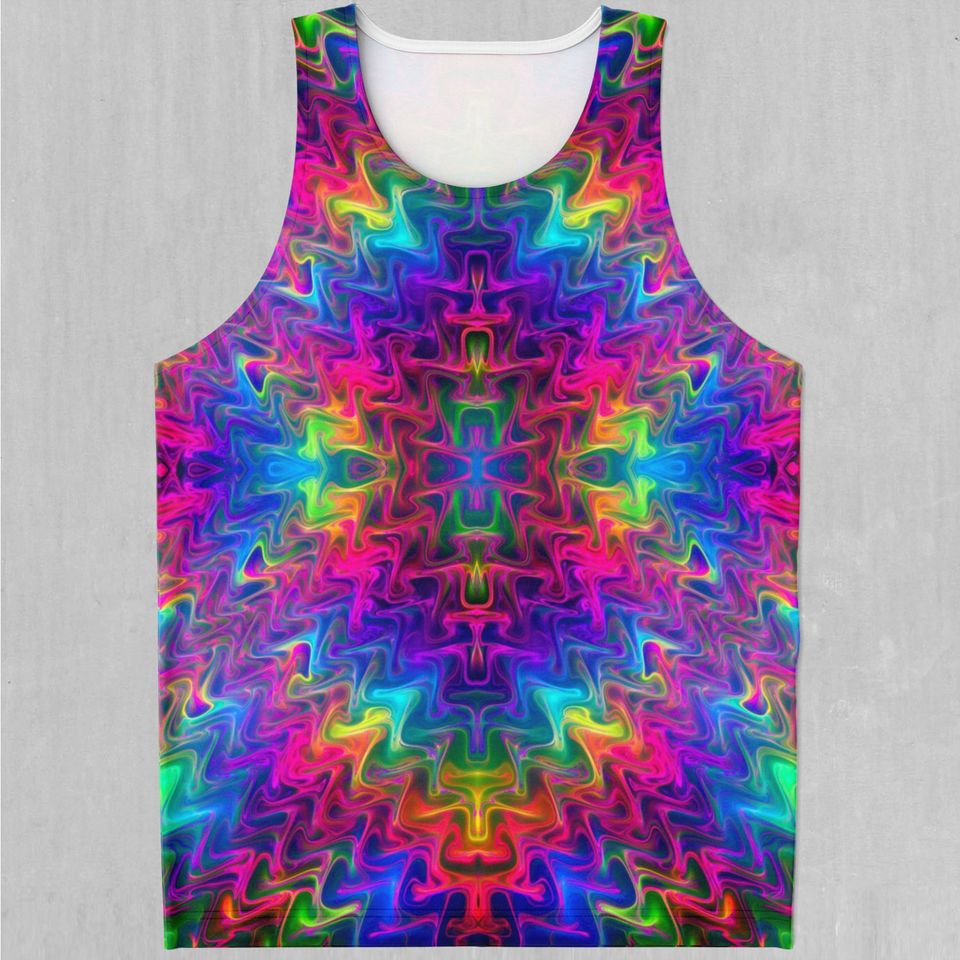 Tek Quantum Rainbow Psychedelic Men's Tank Top Muscle Sleeveless Shirt