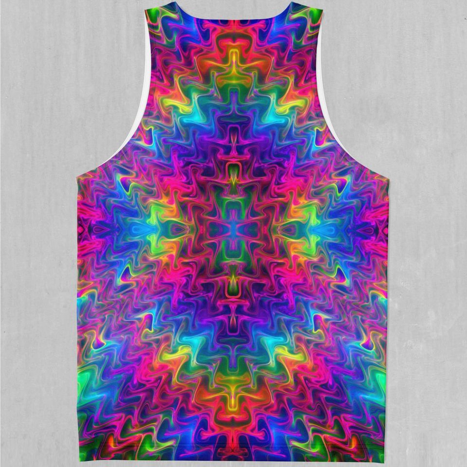 Tek Quantum Rainbow Psychedelic Men's Tank Top Muscle Sleeveless Shirt