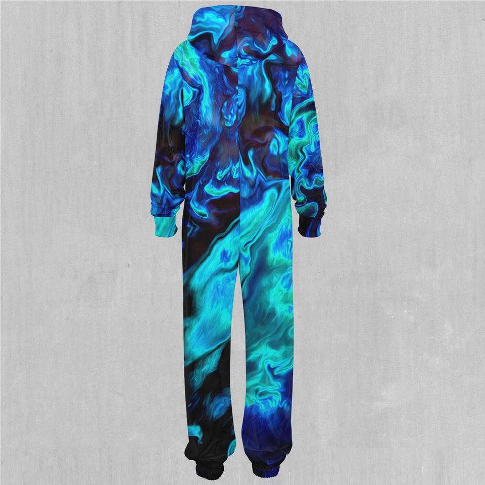 Enigma Sea Psychedelic Adult  Zip Up Jumpsuit Pajamas