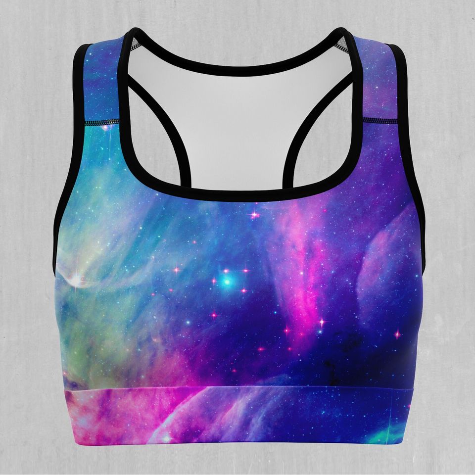 Frost Nebula Outer Space Nebula Galaxy Sports Bra, Women's Sports Bra, Workout Bra