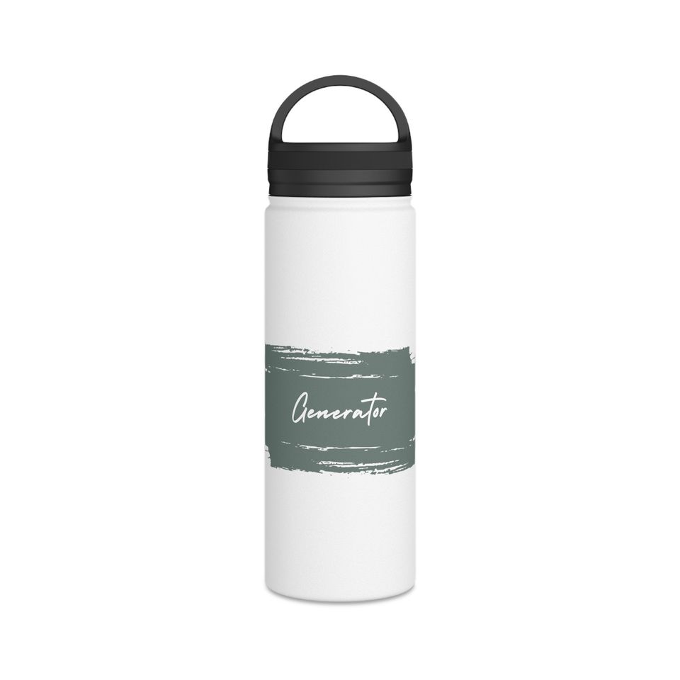 Generator Stainless Steel Water Bottle, Handle Lid, Moss