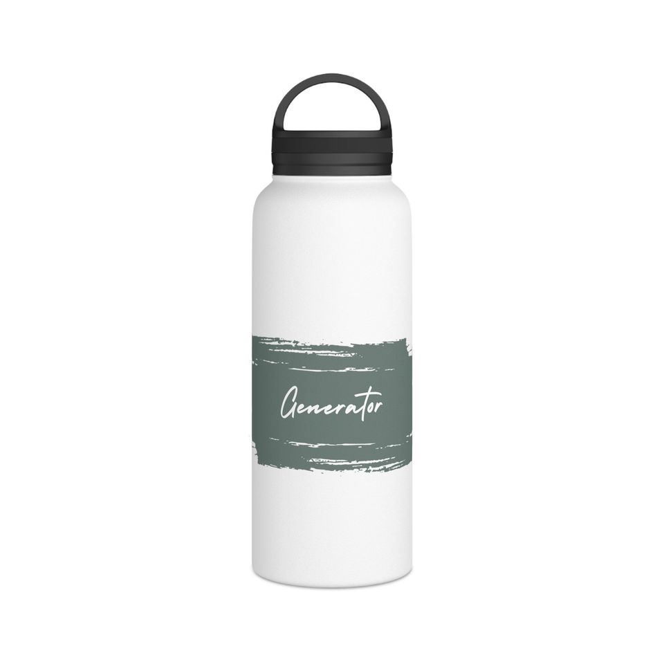 Generator Stainless Steel Water Bottle, Handle Lid, Moss