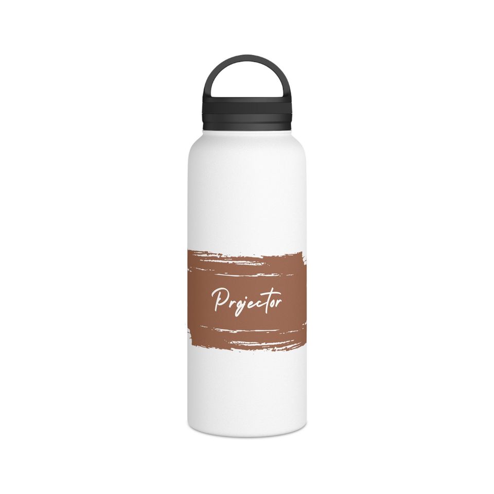 Projector Stainless Steel Water Bottle, Handle Lid, Rust