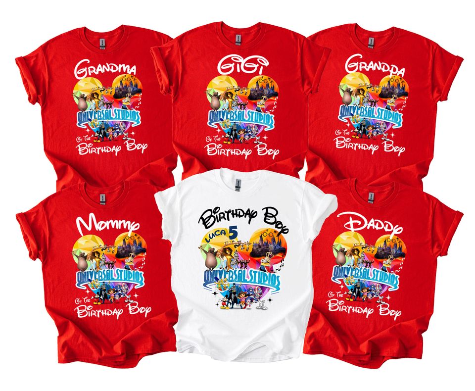 Custom Universal Studios Family Birthday Shirts: Matching Vacation Tees