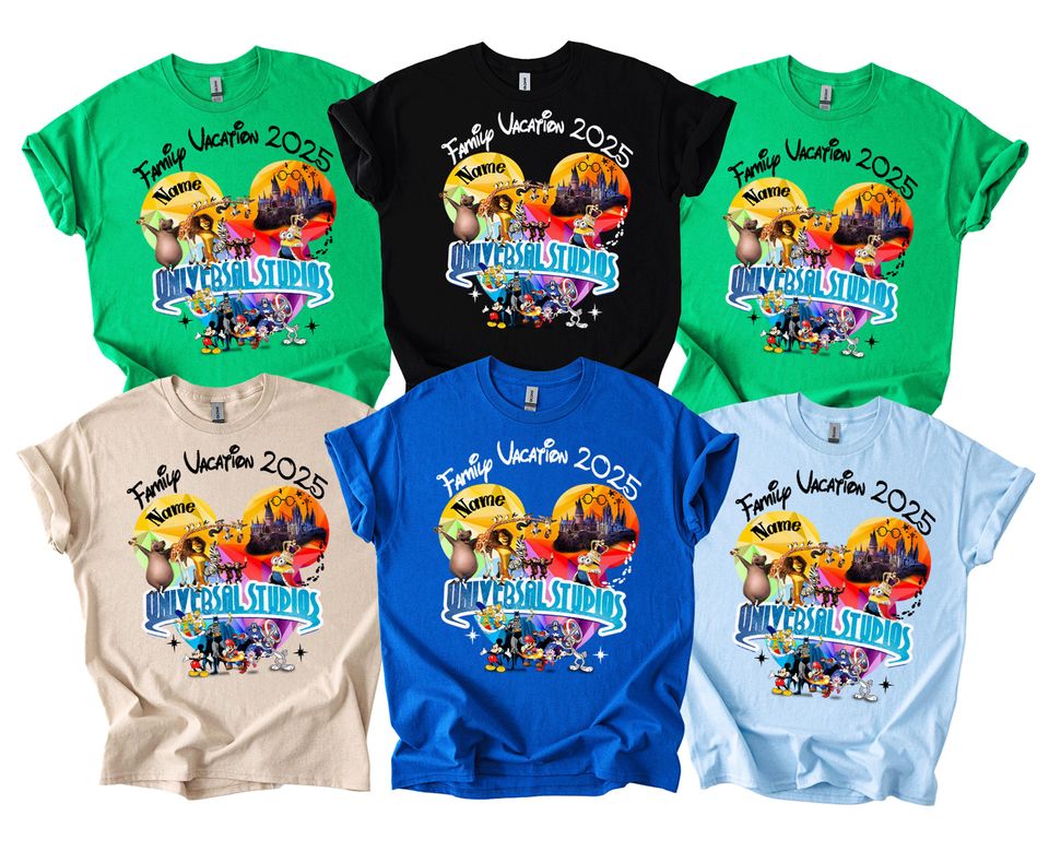 Custom Universal Studios Family Shirts, Matching Vacation Tees