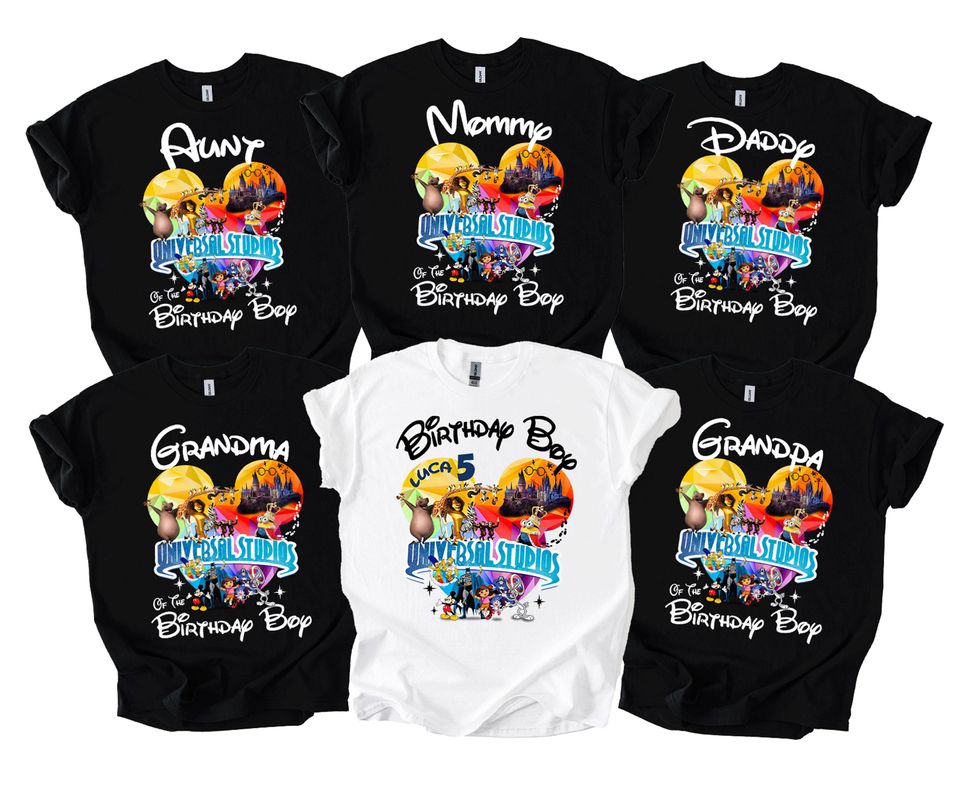 Custom Universal Studios Family Birthday Shirts: Matching Vacation Tees