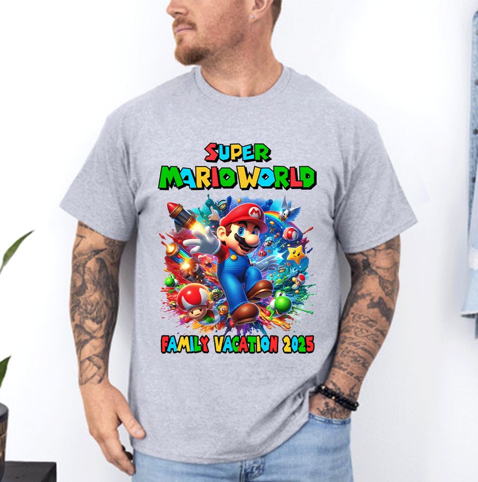 Super Mario World 2026 Family Vacation Shirt