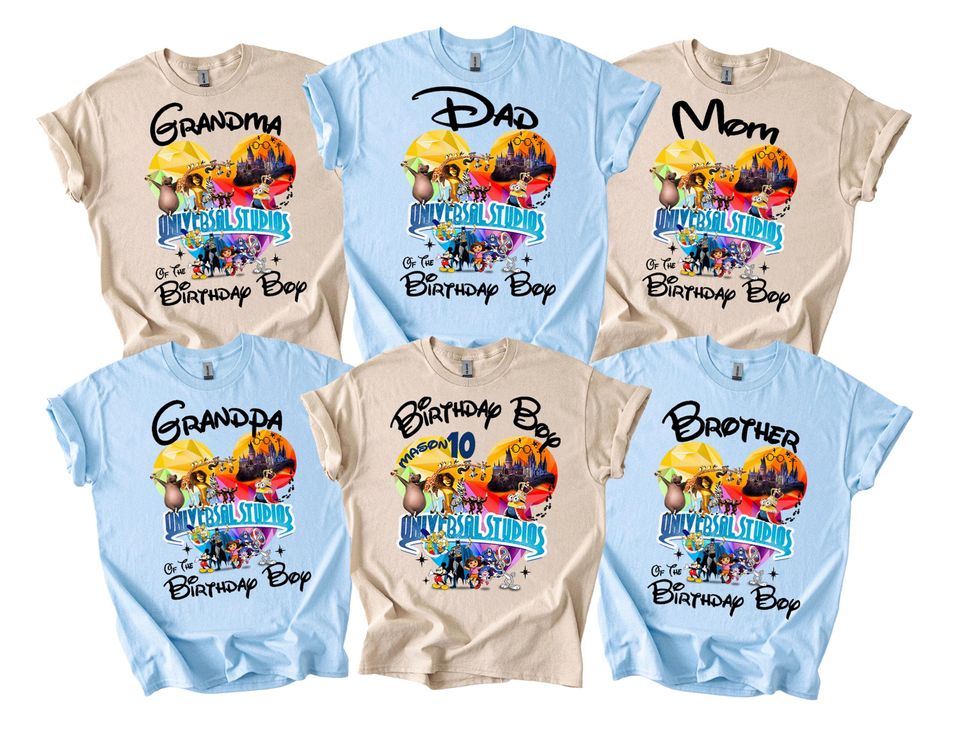 Custom Universal Studios Family Birthday Shirts: Matching Vacation Tees