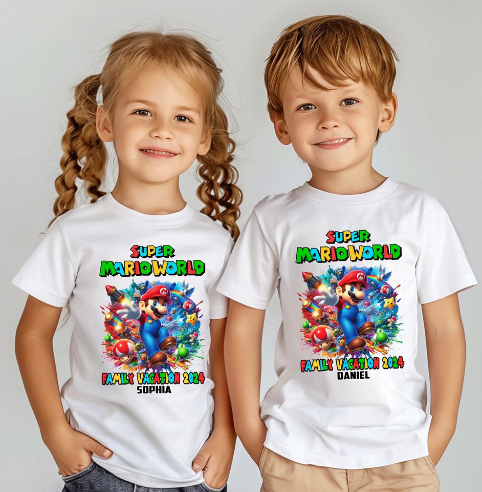 Super Mario World 2026 Family Vacation Shirt