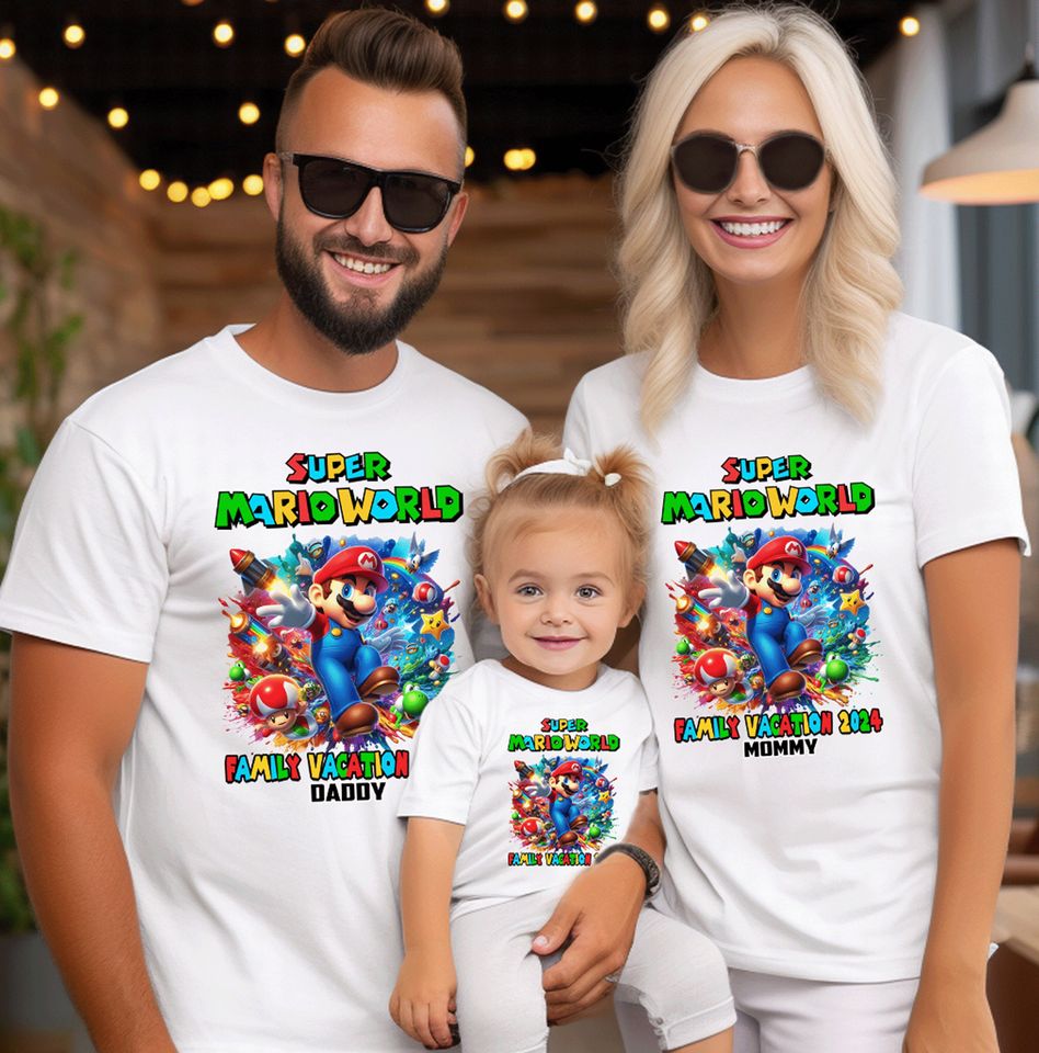 Super Mario World 2026 Family Vacation Shirt
