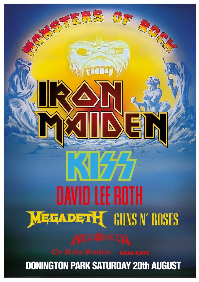 Monsters of Rock Print - 1988 Donington Concert Poster - Iron Maiden