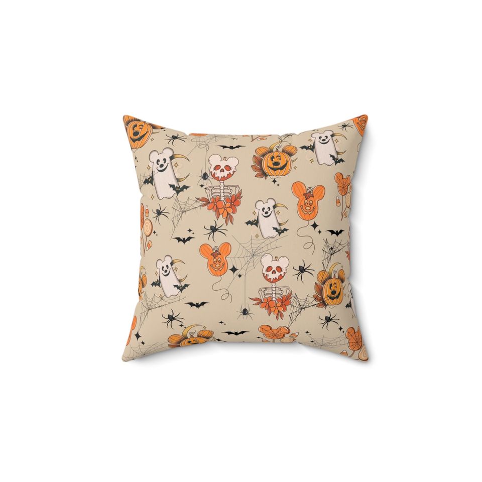 Magic Mouse Cartoon Pumpkin Tattoo Square Pillow Polyester Square Pillow