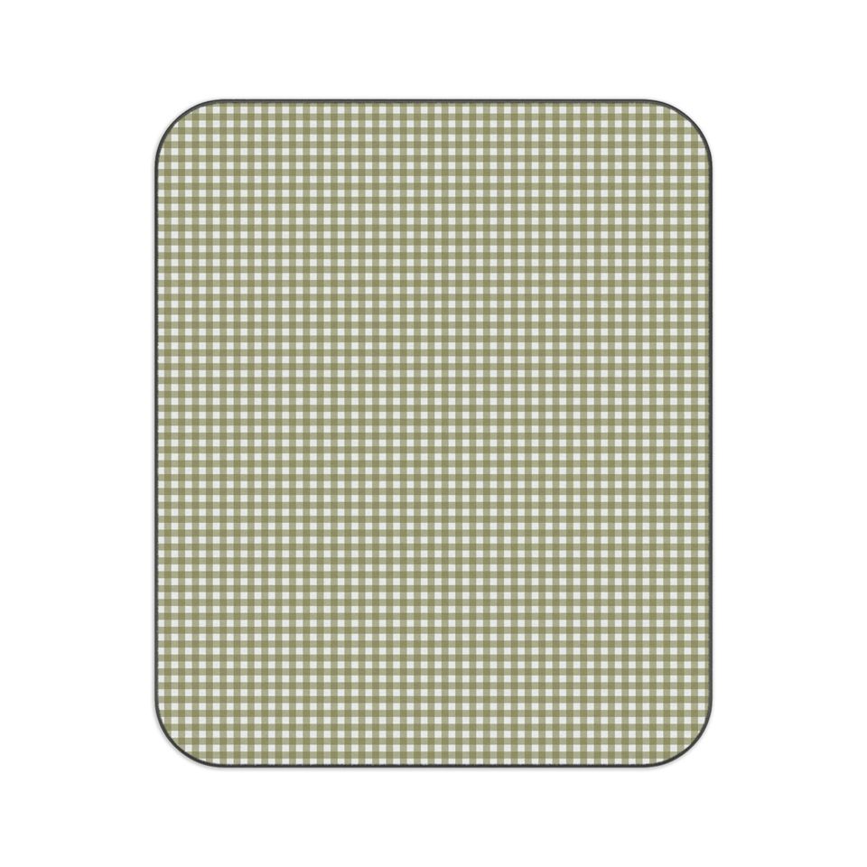 Sage Green Gingham Picnic Matsl Vintage Themed Picnic Matsl Rainbow Picnic
