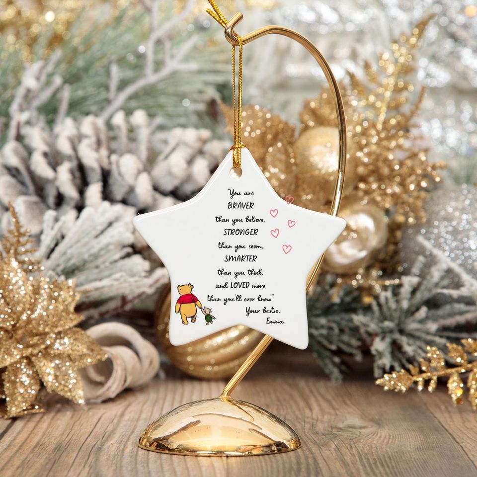 Winnie the Pooh Christmas Ornament: Personalized Ceramic Holiday Keepsake